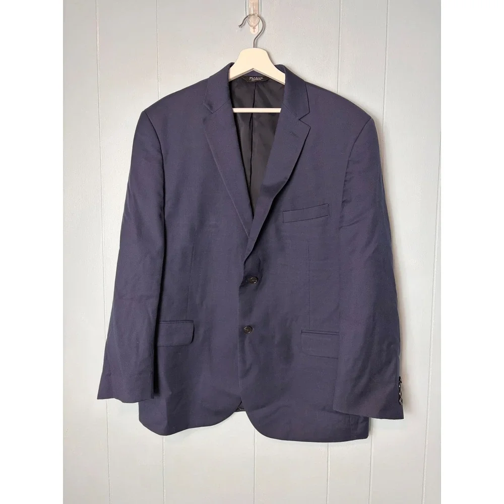 Jos. A. Bank Traveler Collection Chelsea Navy Wool Suit 46R 35 Regular Mens
